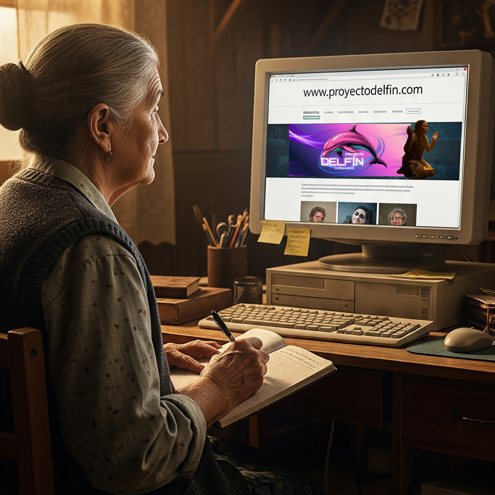 ABUELITA ESTUDIANDO